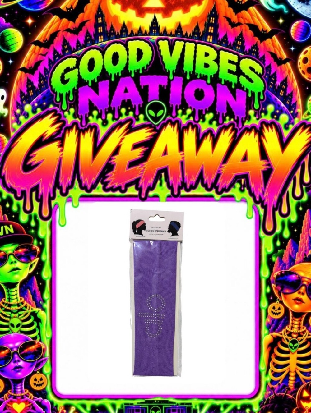 Good Vibes Nation Giveaway 🎉 Purple Embellished Hand band